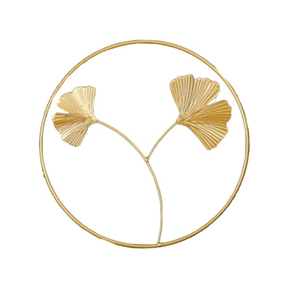 Decor Ginkgo Gold Leaf Wall Decoration Round - 24cm - Double Petal