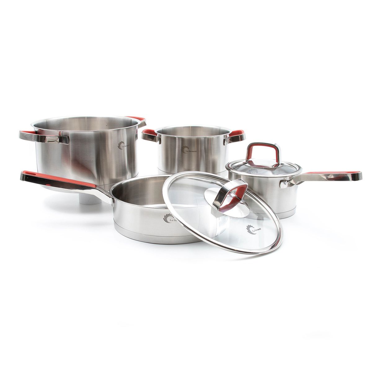 La Fermete 6 Piece Stainless Steel 3 Ply Cookware Pot Set Aluminium