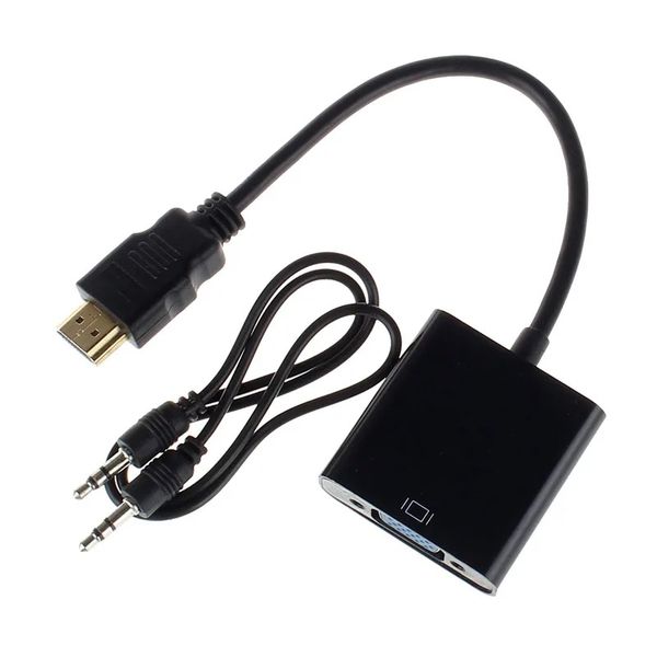 HDMI to VGA Converter 1080p Full HD Adapter with 3.5mm Audio for PC, TV