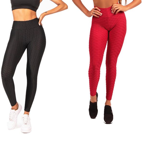 2 x Bellezza Signora Honeycomb Butt Lift Scrunch Booty Yoga Pants Leggings
