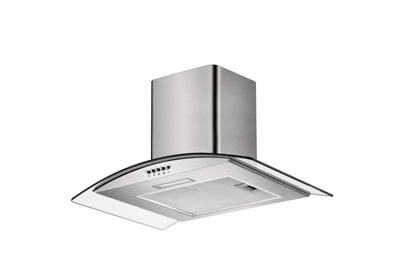 Falco 60CM Curved Glass S/Steel Chimney Extractor- FAL-60-CGS