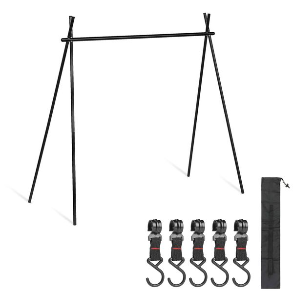 Camping Hanging Rack - Portable Triangle Storage Rack for Outdoor Cooking