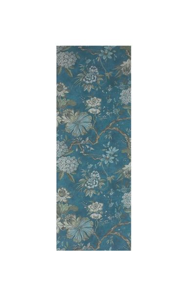 English Garden with Blue Background Table Runner