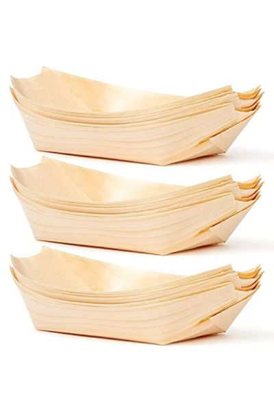 Wooden Disposable Boats large 20pcs