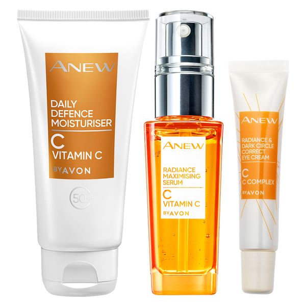 Avon Anew Vitamin C Daily Defence Moisturiser SPF 50, Serum &amp; Eye Cream