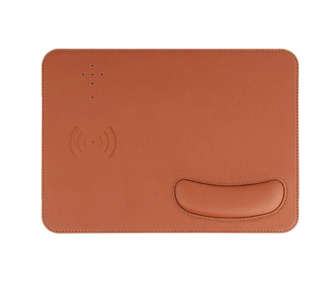 10W PU Leather Wireless Charging Mouse Pad with Wrist Rest (Left/Right)