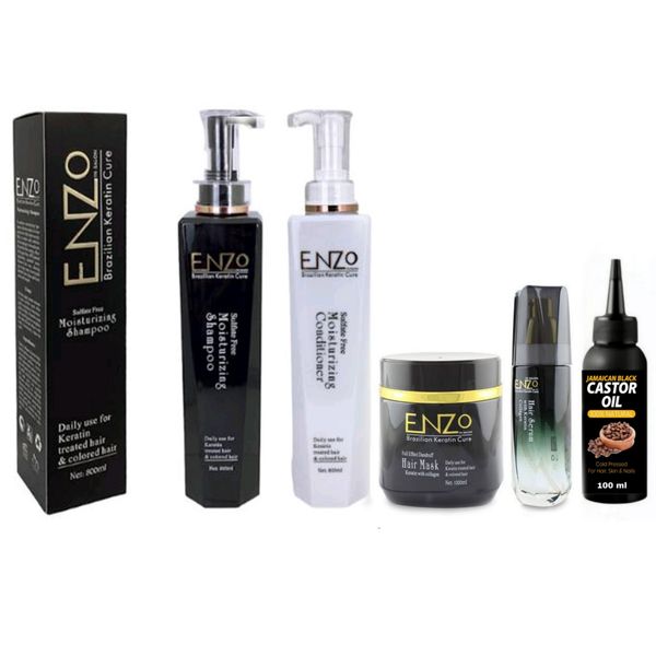 Sulfate Free Shampoo, Conditioner, Mask Serum &amp; Jamaican Black Castor Oil