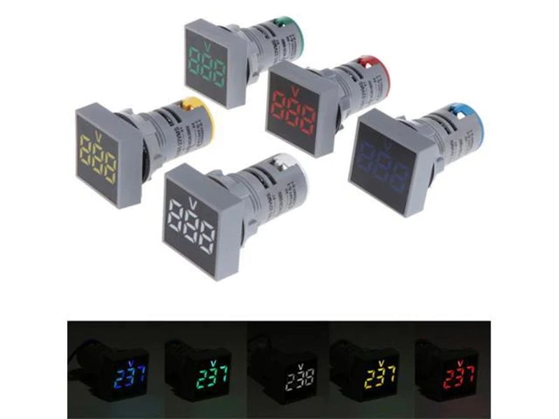 Square Digital Green Led Voltmeter