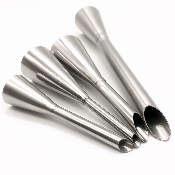 Stainless Steel Puff Cream Nozzle, DIY Piping Cream Nozzle Accessories - 4 Piece