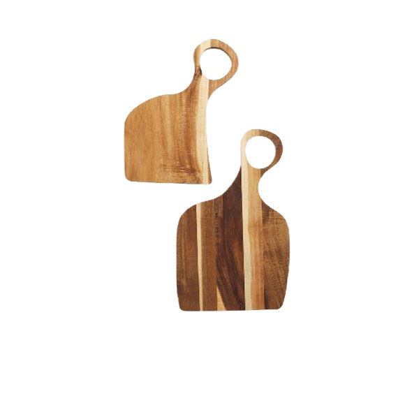 Home and Party Acacia Wood 2 Piece Cutting Board Set