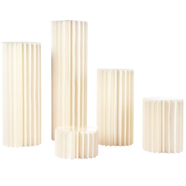 5-piece Foldable Paper Columns Display Pedestals Wedding Party Decoration Stand