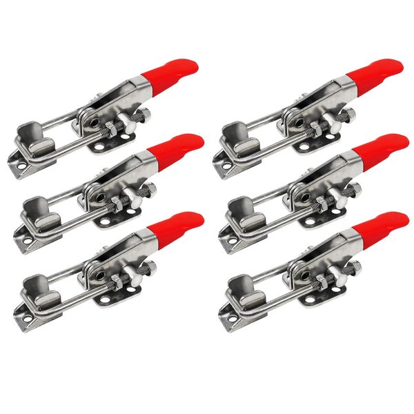 6Piece 40323 Toggle Latch Clamp With Lock Hole, 105mm -180KG Holding Capacity