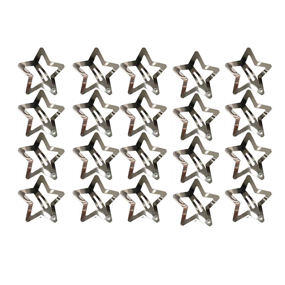 20 Piece Star Hair Clips, Non - Slip Metal Snap Barrettes Y2k Style