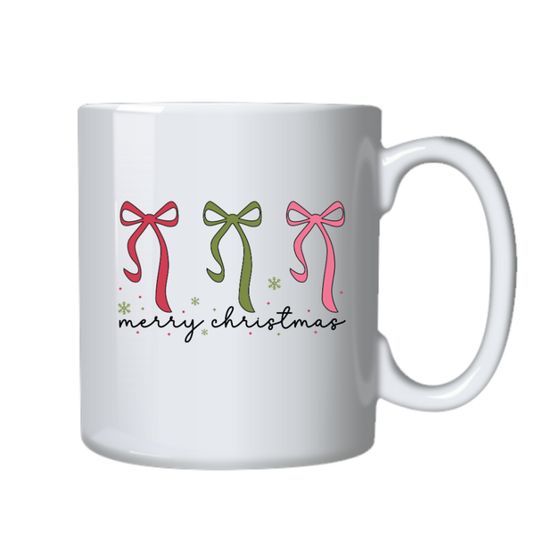 Merry Christmas 3 Bows Mug Christmas Party Dinner Gift 402