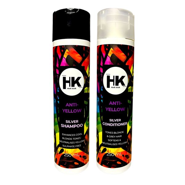 HK Anti-Yellow Duo 250ml - Silver Shampoo &amp; Conditioner for Cool, Icy Tones