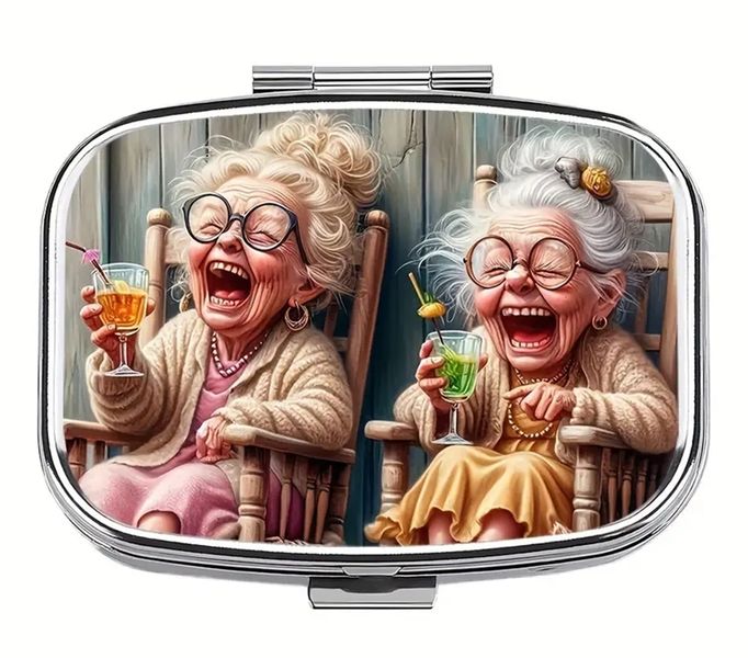 Laughing Friends Compact Pill Box Medicine Vitamin Dispenser Organiser