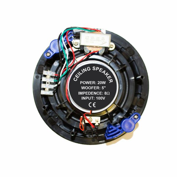 Kentech HSR186-5T Ceiling Speaker 5" 100V line &amp; 8 Ohm 20W White