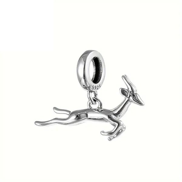 925 Sterling Silver Charm,Springbok Charm for Bracelet, Animal Charm