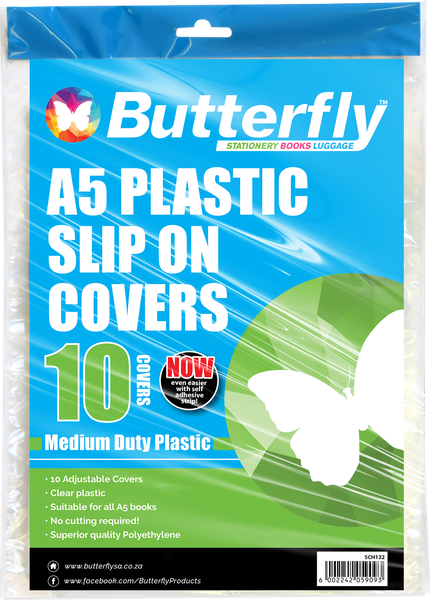 Butterfly A5 Plastic Slip On Clear Covers - 10S (Pack Of 25, 250 Covers)