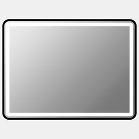 20 Watt LED Frontlit Rectangular Bathroom Vanity Mirror With Black