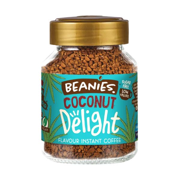 Beanies Flavoured Instant Coffee Coconut Delight Glass Jar 50g