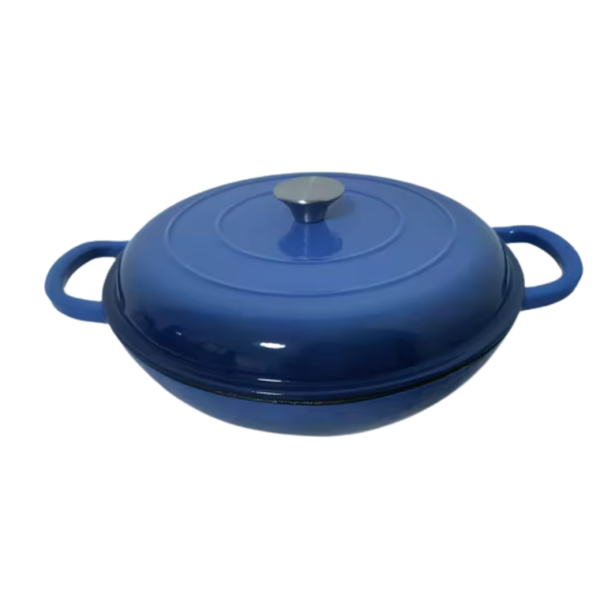 30cm Red Enamel Casserole Dish with Lid