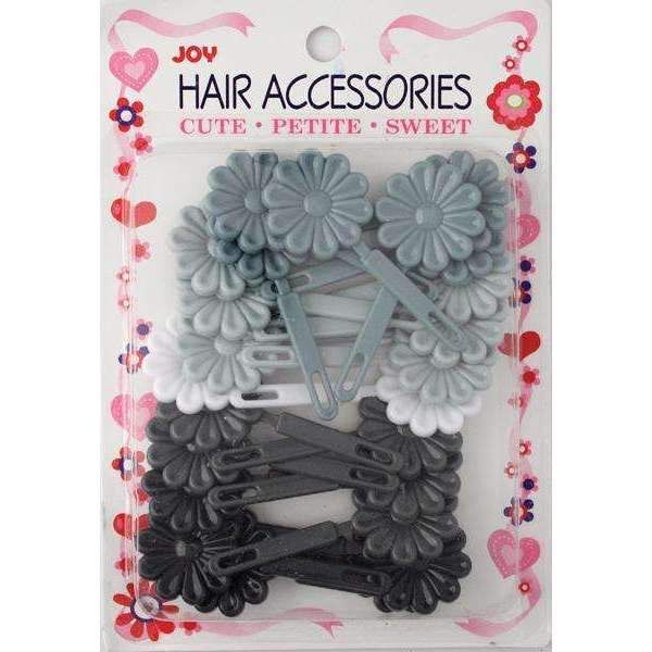 Joy - Ann16395 Hair Barrettes Asst Gray Daisy- 6 Pack