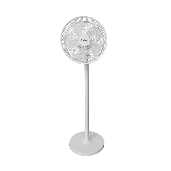 Alva Air 30cm Rechargeable Pedestal Fan| White|3Speed,15W | 3Hr Battery |