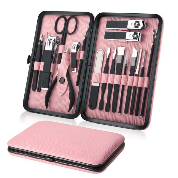 Professional Stainless Steel Manicure &amp; Pedicure Tools Set - 18 Piece