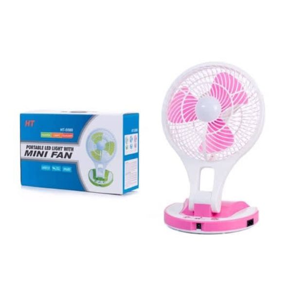Portable Mini Fan With Led Light-Pink
