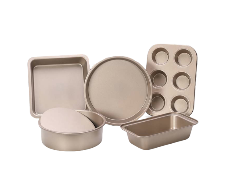 5Pack Non-Stick Baking Mould Pizza Pan Bread Toast 6 Cups Muffin Mould