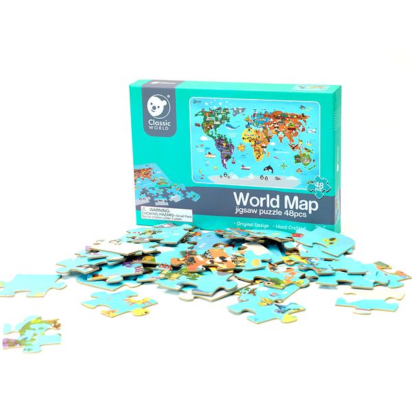 Classic World Map of the World Peg Puzzle 48 Piece