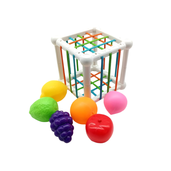 Montessori-Inspired Learning Toddler Activity Cube Box Toy With Fruit Balls