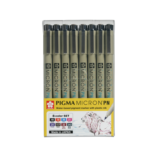 Sakura Pigma Micron PN Assorted Pens Set of 8