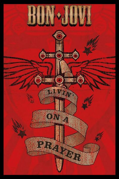 Bon Jovi (Livin' On A Prayer) Poster with Black Frame