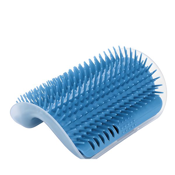Wall Corner Cat Face Grooming Scratcher Comb With Catnip