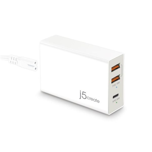 j5Create 3Port Power Delivery &amp; Quick Charge Notebook/Mobile Device Charger
