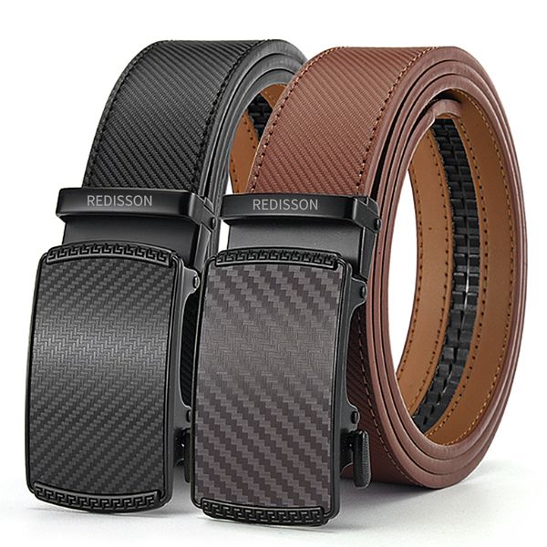 REDISSON Leather Ratchet Belt Men 2 Pack Click Leather Belt Adjustable