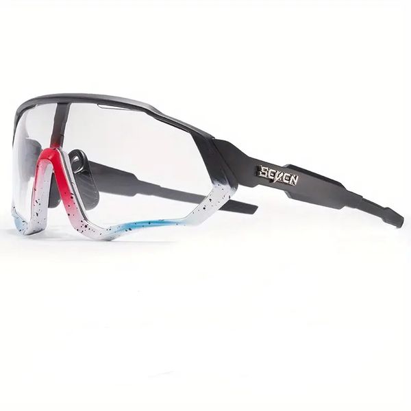 SCVCN - Photochromic Cycling Glasses - Black &amp; White Speckled