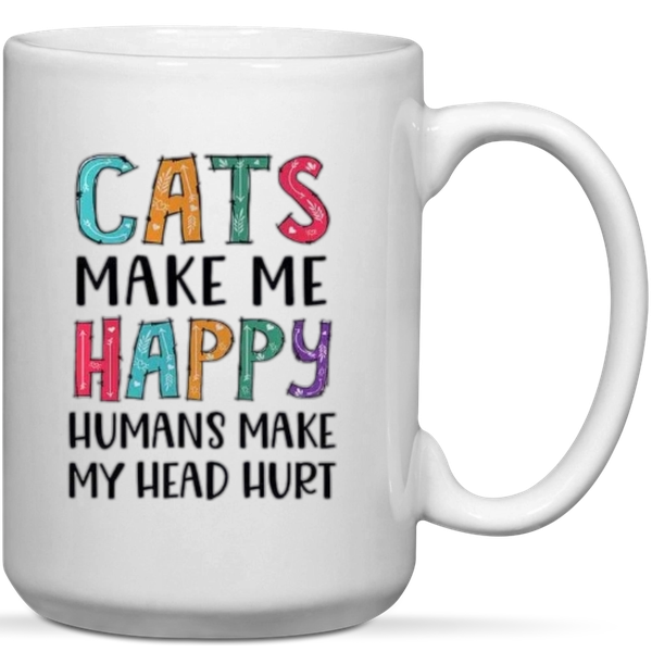 Cats Make Me Happy Pet Lover Gift Mug
