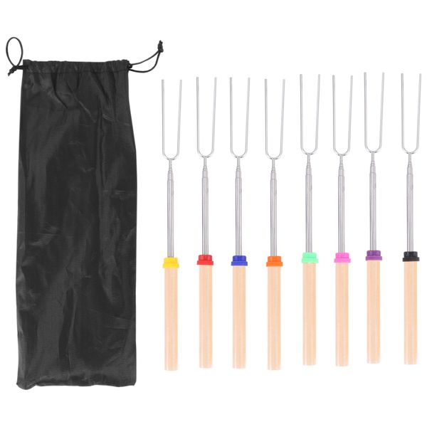 Marshmallow Roasting Sticks BBQ fork Telescoping for Sausage Hot Dog Smores