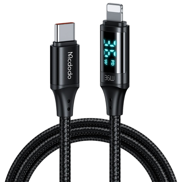 Mcdodo 36W Digital Watt Display Charging Compatible USB-C Lightning Apple iPhone Cable