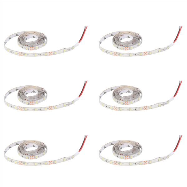 6pcs 1M 60-3528 SMD Waterproof LED Light Strip DC12V (White)