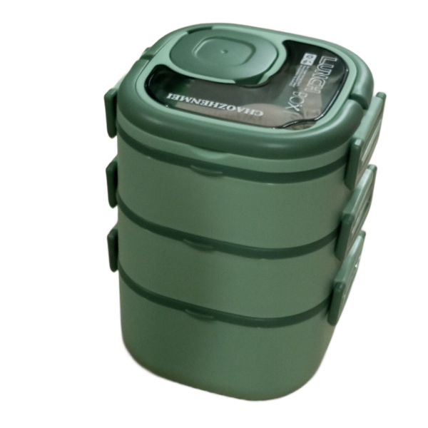 Portable 3 Layer Lunch Box with Fork