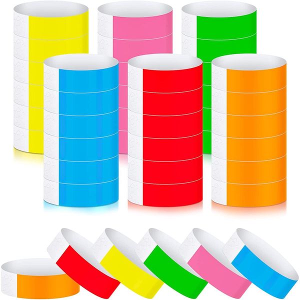 Paper Ticket Wristbands for Event/Concert/Party (600 PCS)-Assorted Colors