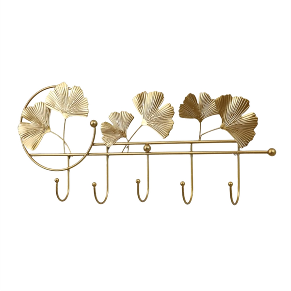 Modern Hook Up Fan-Shaped Leaf Hook Key Holder Wall Hooks Hanging -A