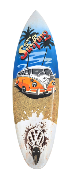 Decorative Surfboard Wall Hook Orange VW Kombi - Gone Surfing