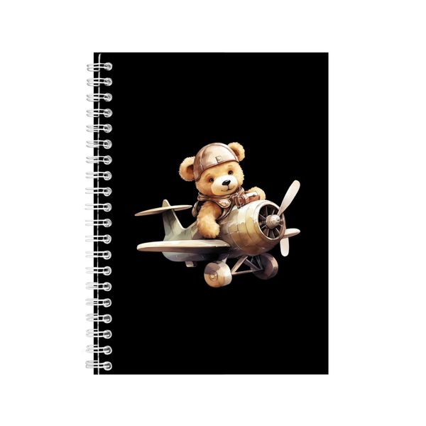 Pilot_1 A5 Notebook Spiral Lined Teddy Bear Lovers Graphic Notepad Gift 189
