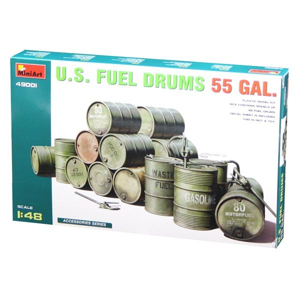 MiniArt 49001 1/35 U.S. Fuel Drums 55 Gal.