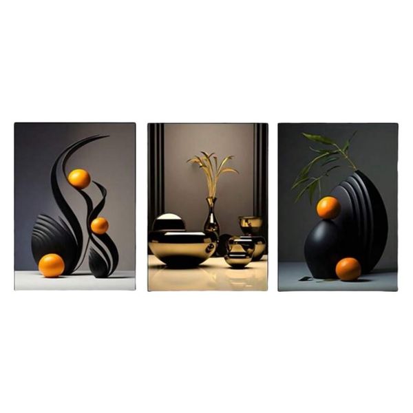 Black Marble Texture Aesthetic Room Decor Modern Gold Geometric